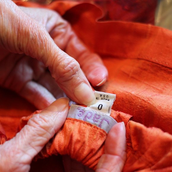 Jade Silk with Beaded Trim Drawstring Maxi Skirt - Picture 6 of 8